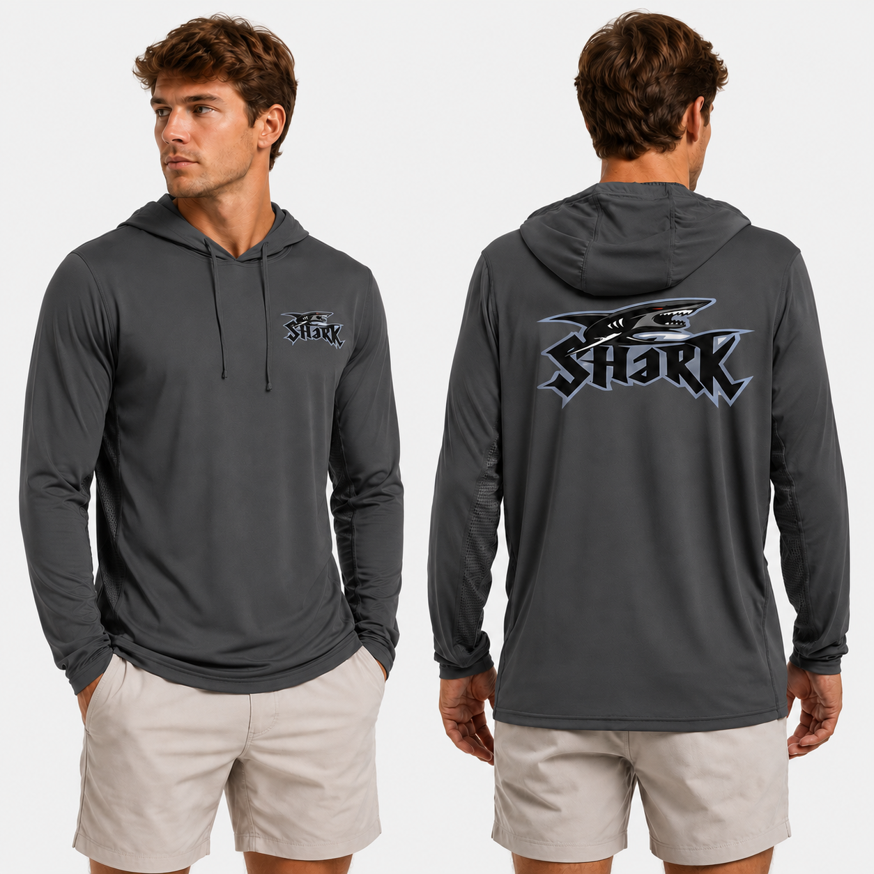 Custom Long Sleeve UPF 50+ Fishing Hoodie – Lightweight, Breathable, Quick Dry & Windproof Outdoor Shirt
