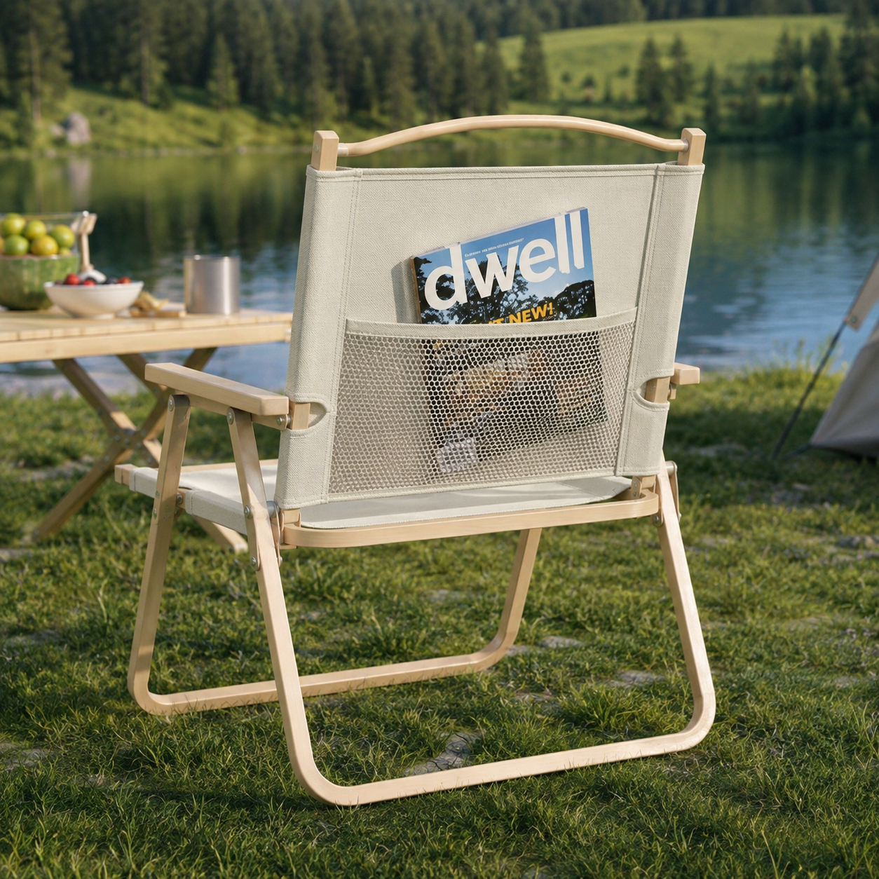 Custom Logo Minimalist Folding Outdoor Chair – Portable Camping & Picnic Seat