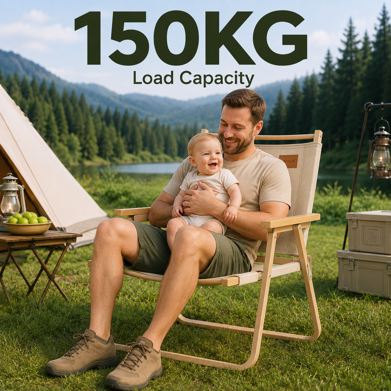 Custom Logo Minimalist Folding Outdoor Chair – Portable Camping & Picnic Seat