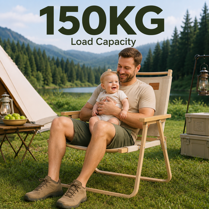 Custom Logo Minimalist Folding Outdoor Chair – Portable Camping & Picnic Seat