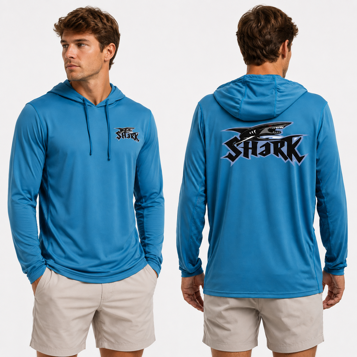 Custom Long Sleeve UPF 50+ Fishing Hoodie – Lightweight, Breathable, Quick Dry & Windproof Outdoor Shirt