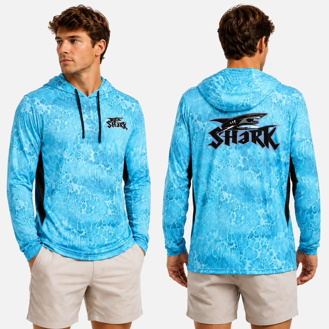 Custom Long Sleeve UPF 50+ Fishing Hoodie – Lightweight, Breathable, Quick Dry & Windproof Outdoor Shirt