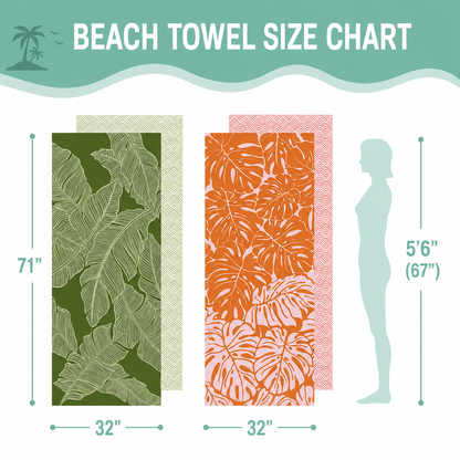 Custom Microfiber Beach Towel – Large Quick Dry Sand Free Travel Towel for Beach, Camping, Swimming, Gym, Sports & Yoga