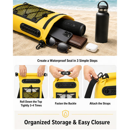 Personalized Waterproof Adventure Dry Bag – Custom Name Roll Top Backpack for Water Sports & Outdoor Travel
